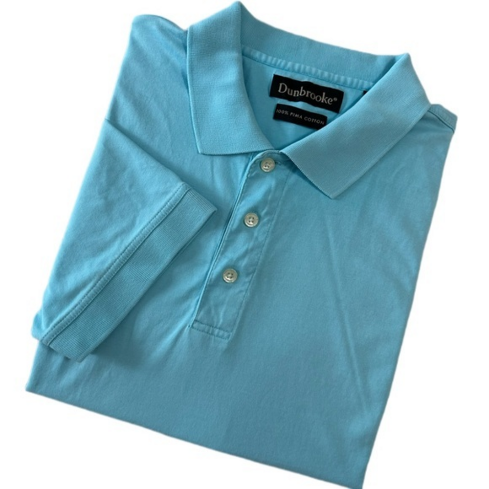 Dunbrooke Pima Cotton Short Sleeve Golf Polo Light Blue‎ Mens XL